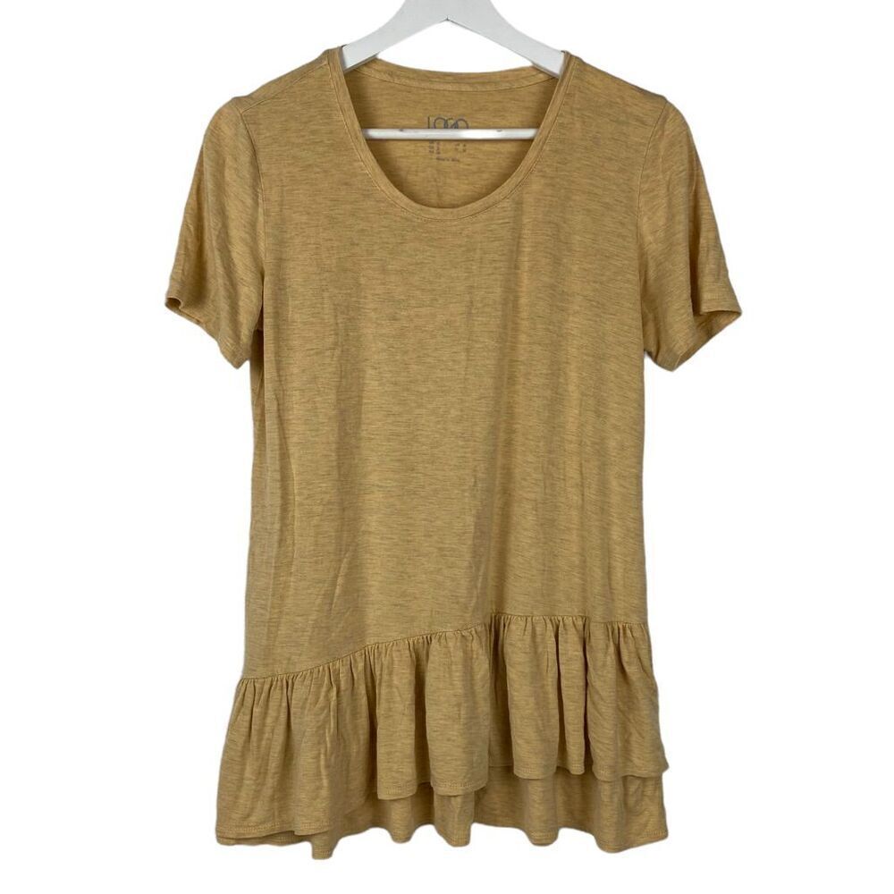 LOGO by Lori Goldstein Ruffle Hem Shirt size Small